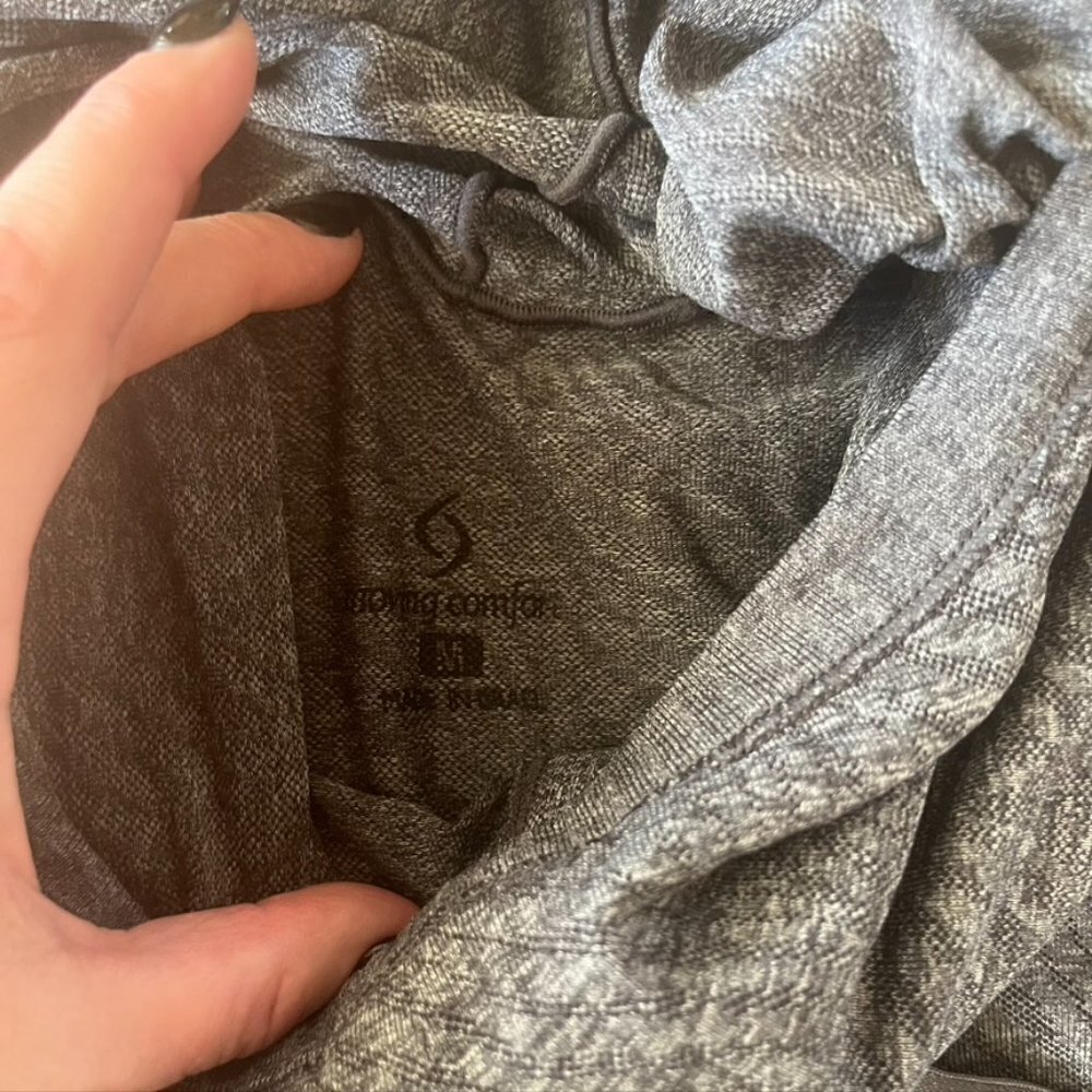 Moving Comfort Chic Hoodie Hooded Shirt Gray Funnel Neck Medium - Picture 9 of 9